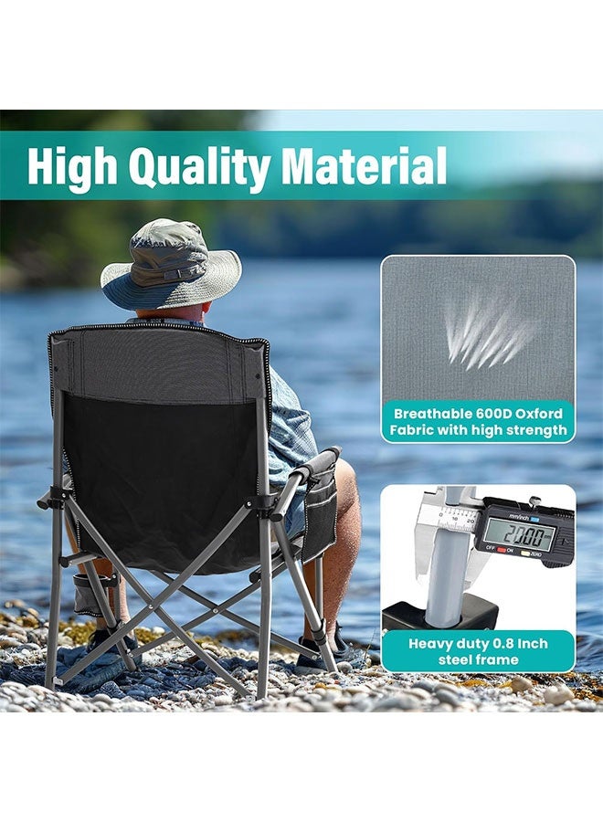 Aurlar Heavy Duty Folding Camping Chair Portable Outdoor Chair with Cup Holder and Storage Pocket, Collapsible Beach and Lawn Chair Supports Up to 150kg for Camping Fishing Hiking and Travel - Image 5